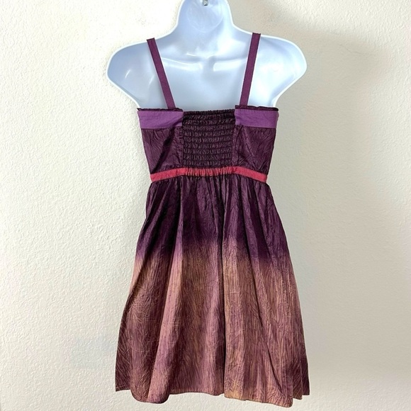Vintage 90s Free People Harmony Purple Forest Fairy Crinkle Mini Dress Size 0 - Picture 3 of 10